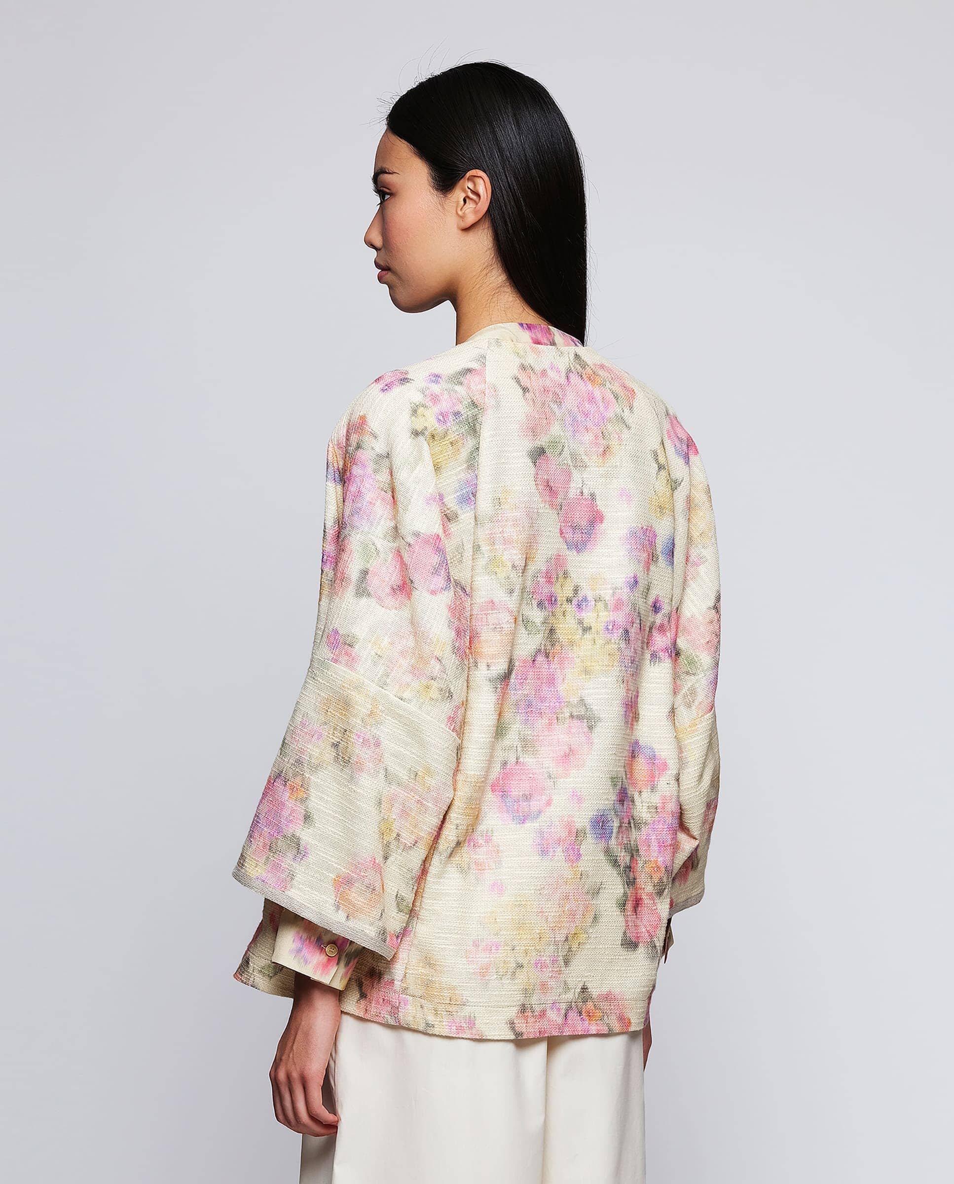 Chaqueta de algodón estampado floral